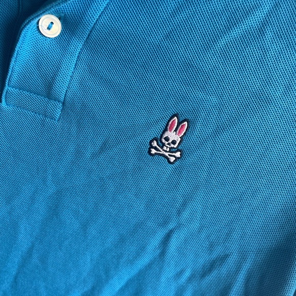 Psycho Bunny Womens Blue Classic Logo 2-Button Cotton Polo Size Large - Picture 5 of 8